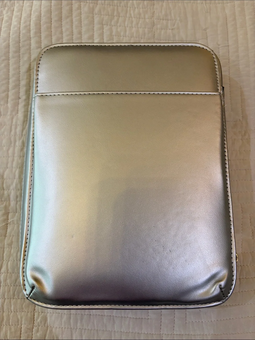 Travelon Metallic Silver Tablet Sleeve with Zip Closure